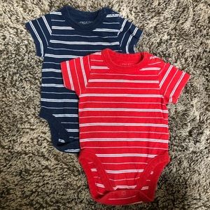 Size 6-9 month, striped  onesies